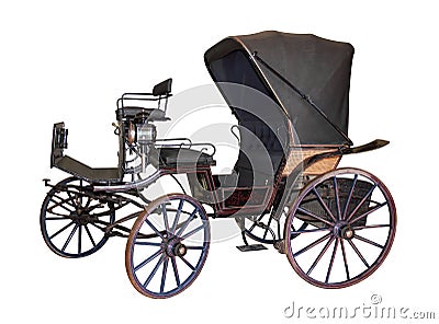 Carriage by late 19th century on white Stock Photo